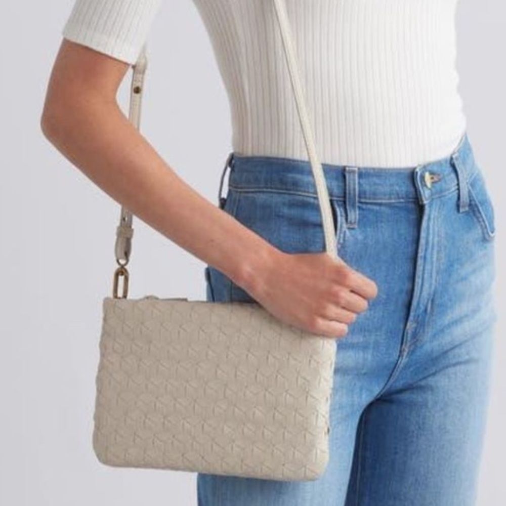 Madewell The Puff Woven Crossbody Bag in Form Grey